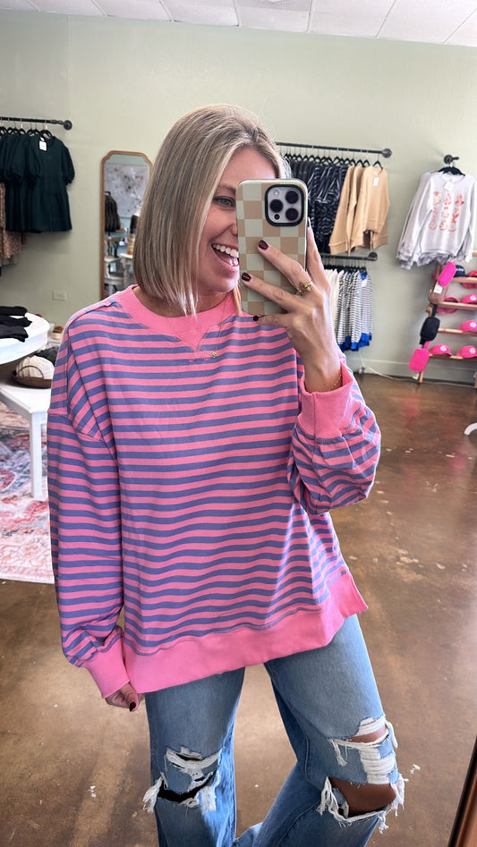 Classic Striped Crewneck - Candy